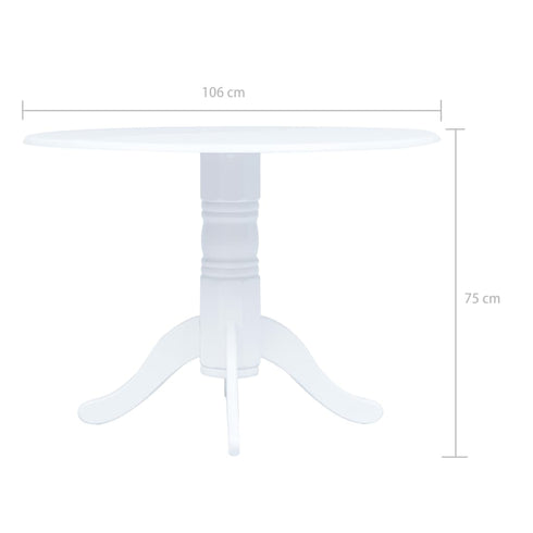 Maison Madeleine -  5 Piece Dining Set Solid Rubber Wood White